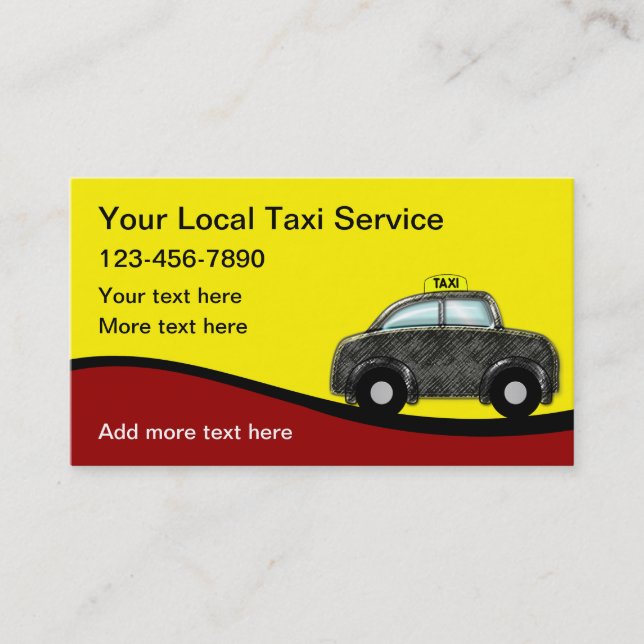 Cartes de visite de taxis branchés (Devant)