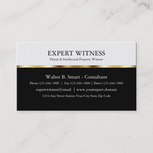 Cartes de visite de témoin expert (Devant)