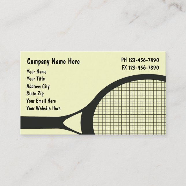 Cartes de visite de tennis (Devant)