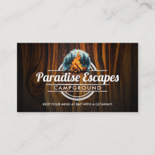 Cartes de visite de terrain de camping personnalis