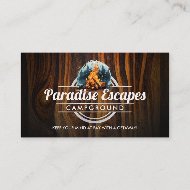 Cartes de visite de terrain de camping personnalis (Devant)