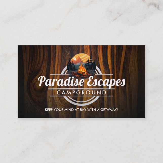Cartes de visite de terrain de camping personnalis (Devant)