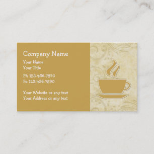 Cartes de visite de thème de café