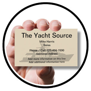 Cartes de visite de thème de yacht de bateau