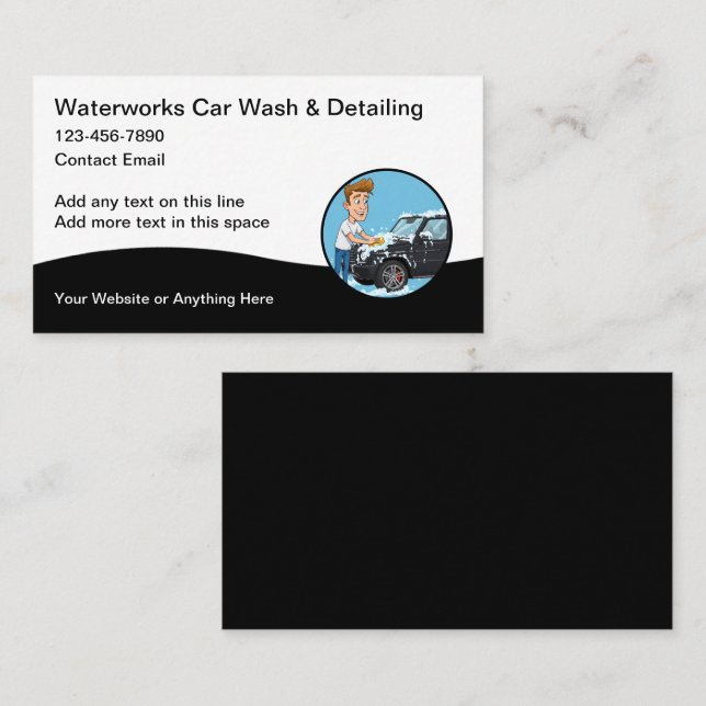Cartes de visite de thème Détail du lavage de voit (Devant / Derrière)