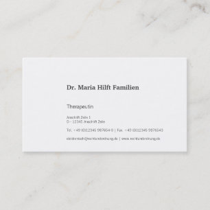 Cartes de visite de thérapie
