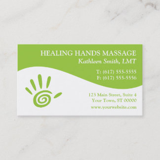 Cartes de visite de thérapie de massage