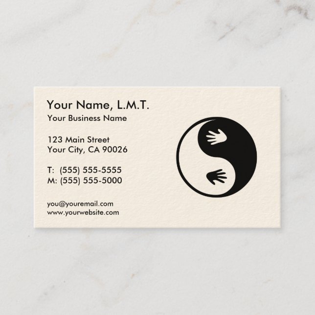 Cartes de visite de thérapie de massage (Devant)