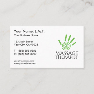 Cartes de visite de thérapie de massage