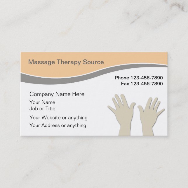 Cartes de visite de thérapie de massage (Devant)