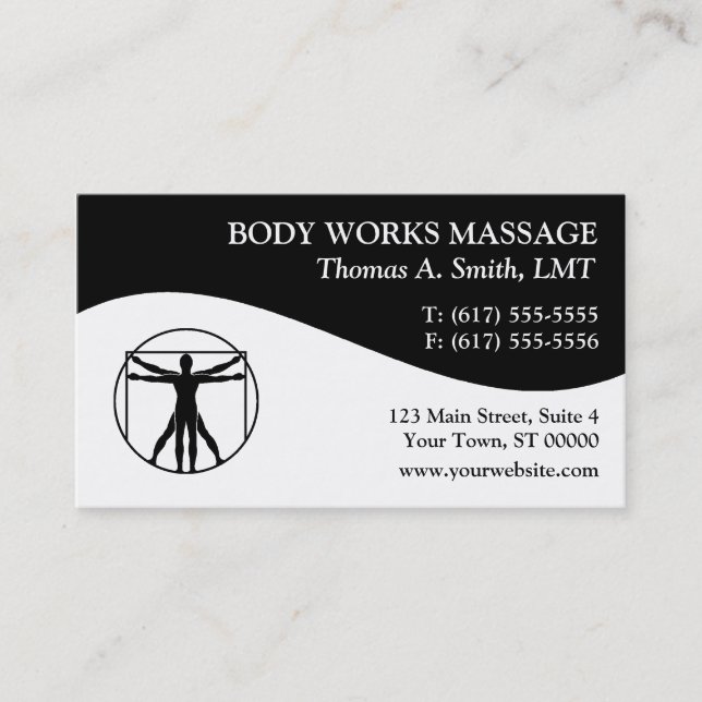 Cartes de visite de thérapie de massage (Devant)