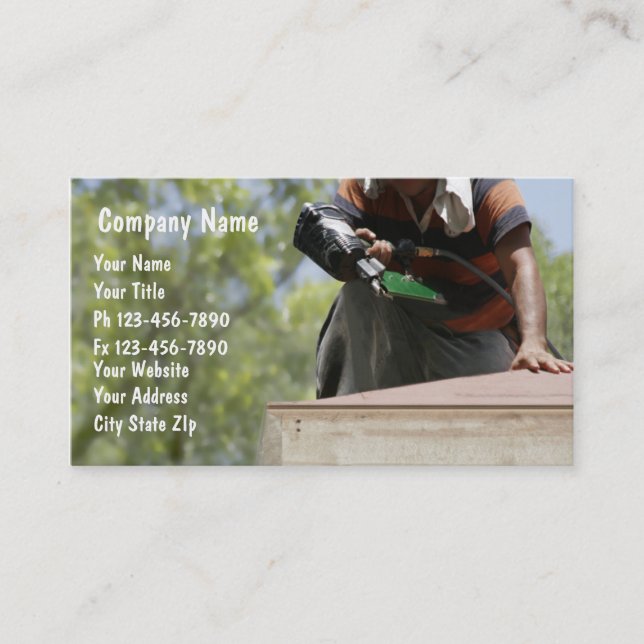 Cartes de visite de toiture (Devant)