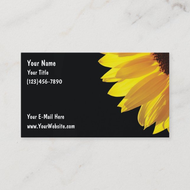 Cartes de visite de tournesol (Devant)