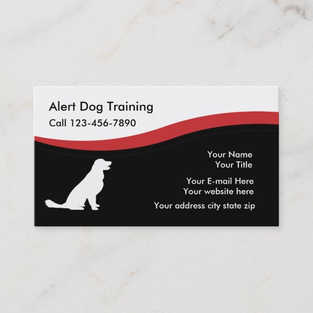 Cartes de visite de Traning de chien (Devant)