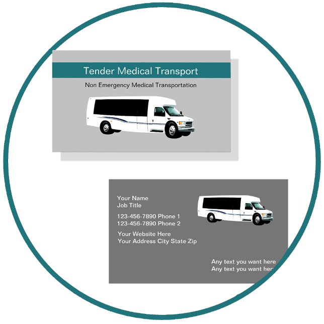 Cartes de visite de transport Médicale non d'urgen (Créateur téléchargé)