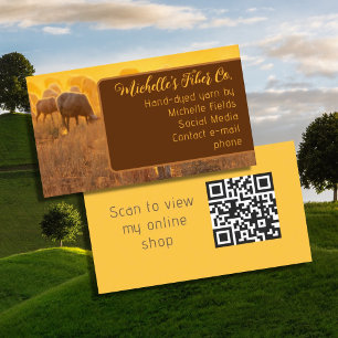 Cartes de visite de Tricot de code QR pour les mou