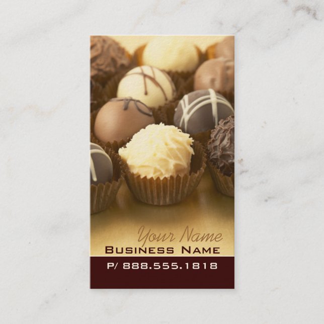 Cartes de visite de truffes de chocolat (Devant)
