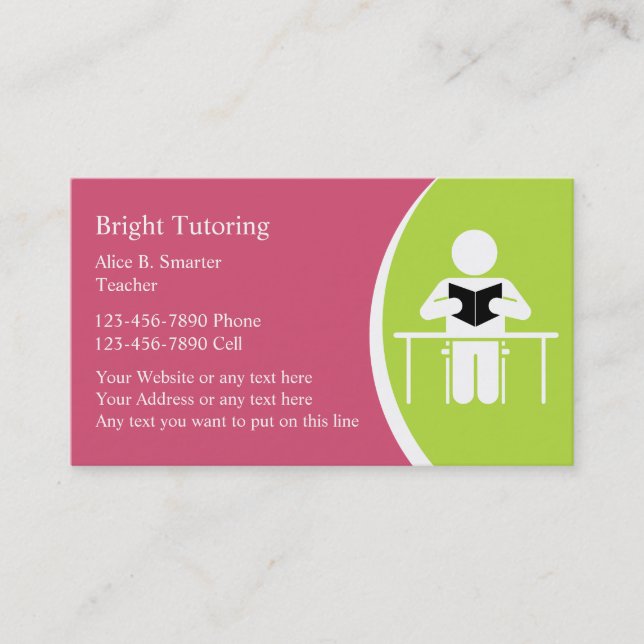 Cartes de visite de tutorat scolaire (Devant)