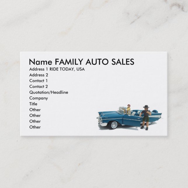 Cartes de visite de ventes automatiques (Devant)
