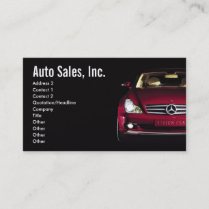 Cartes de visite de ventes de voiture