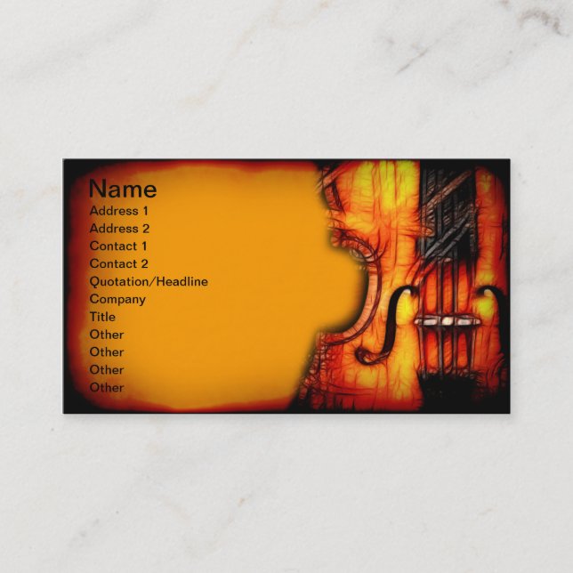 Cartes de visite de violon (Devant)