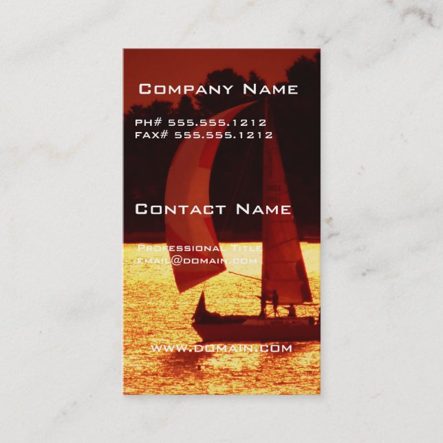 Cartes de visite de voilier de spinnaker de (Devant)