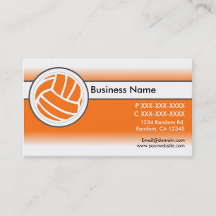 Cartes de visite de volley-ball blanc orange