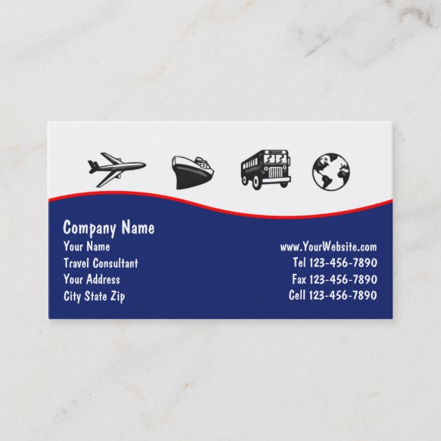 Cartes de visite de voyage (Devant)