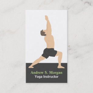 Cartes de visite de yoga pour entraîneur masculin 