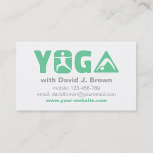 Cartes de visite de yoga vert moderne