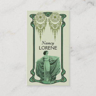 Cartes de visite de Zohara en vert et olive