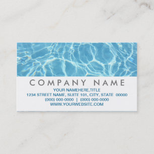 Cartes de visite d'eau de piscine