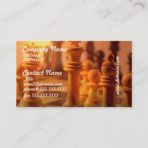 Cartes de visite d'échecs de jeu