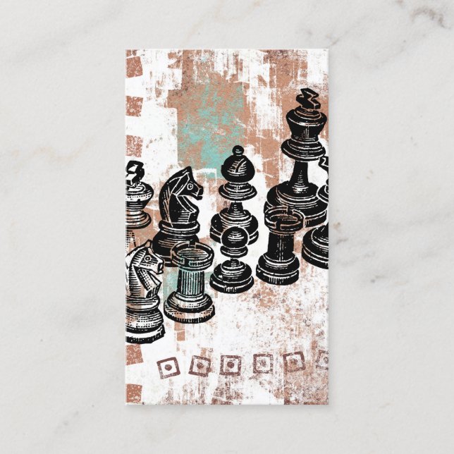 Cartes de visite d'échecs - pièces Abstraites d'éc (Devant)