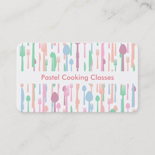 Cartes de visite d'école de cuisine de concepteur (Devant)
