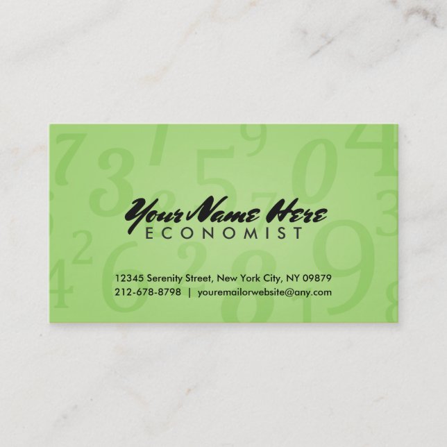 Cartes de visite d'économiste (Devant)