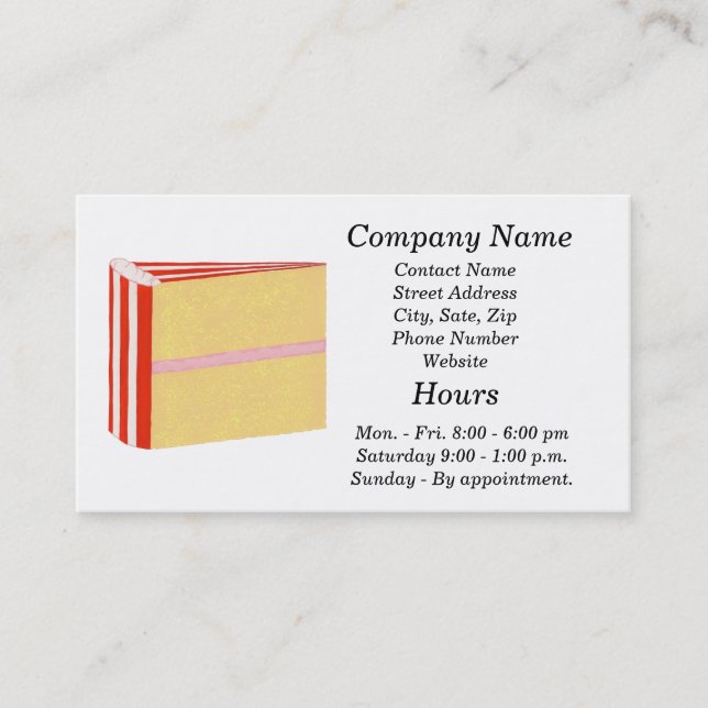 Cartes de visite décorateur de gâteaux - modèle (Devant)