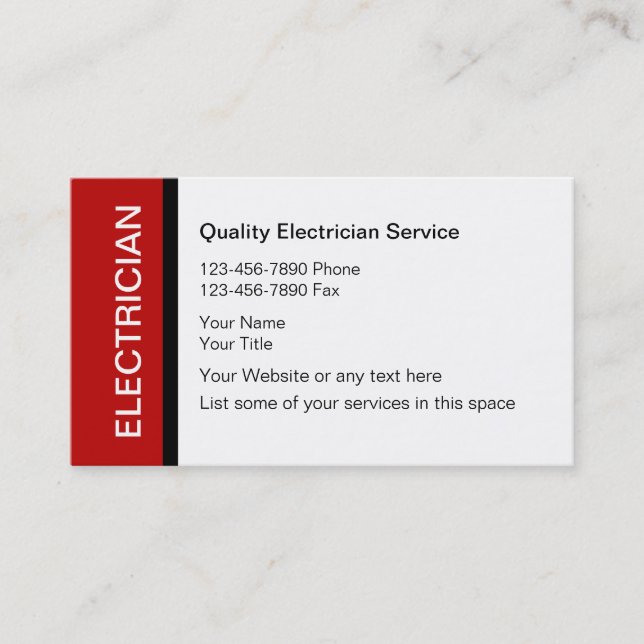 Cartes de visite d'électricien (Devant)