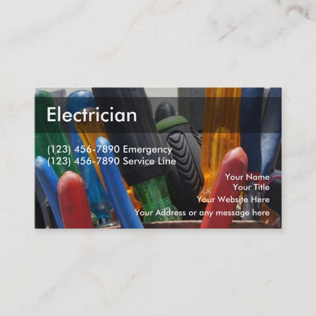 Cartes de visite d'électricien (Devant)