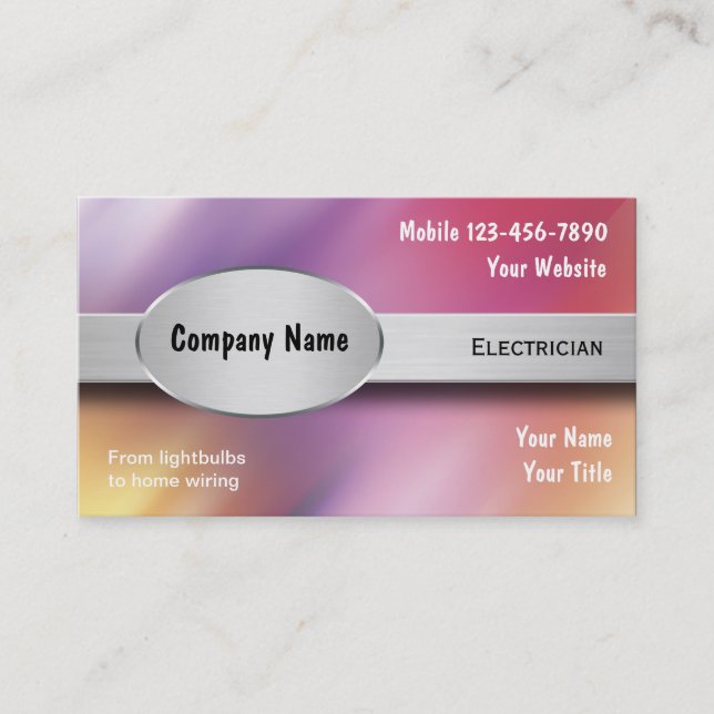 Cartes de visite d'électricien (Devant)