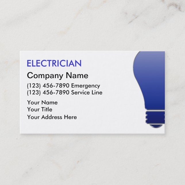 Cartes de visite d'électricien (Devant)