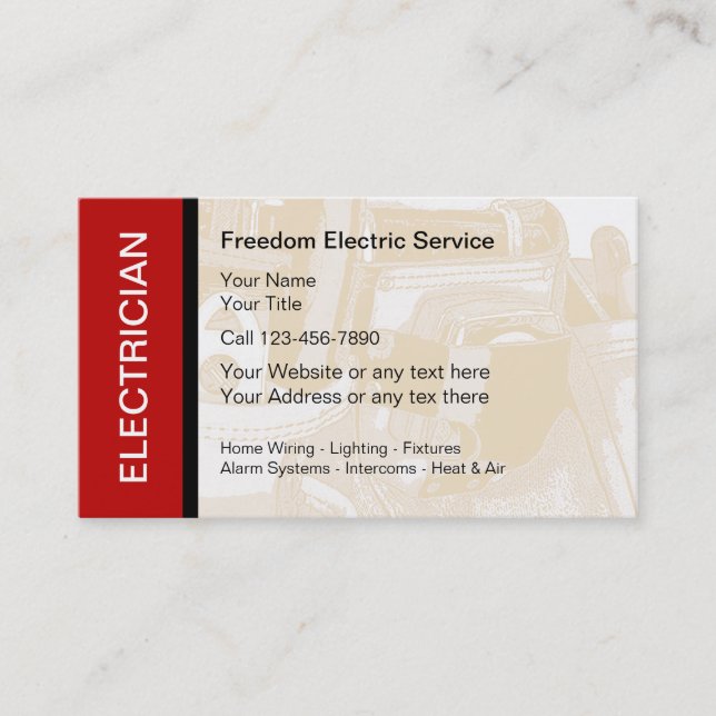 Cartes de visite d'électricien (Devant)