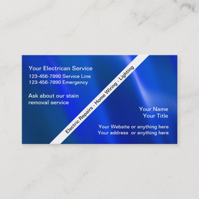 Cartes de visite d'électricien (Devant)