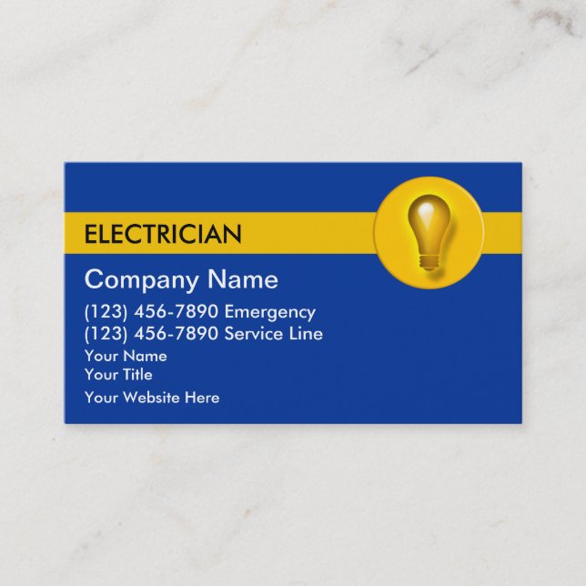 Cartes de visite d'électricien (Devant)