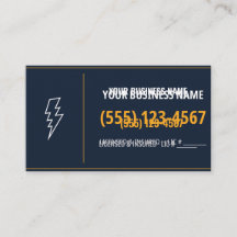 Cartes de visite d'électricien, nom et téléphone p