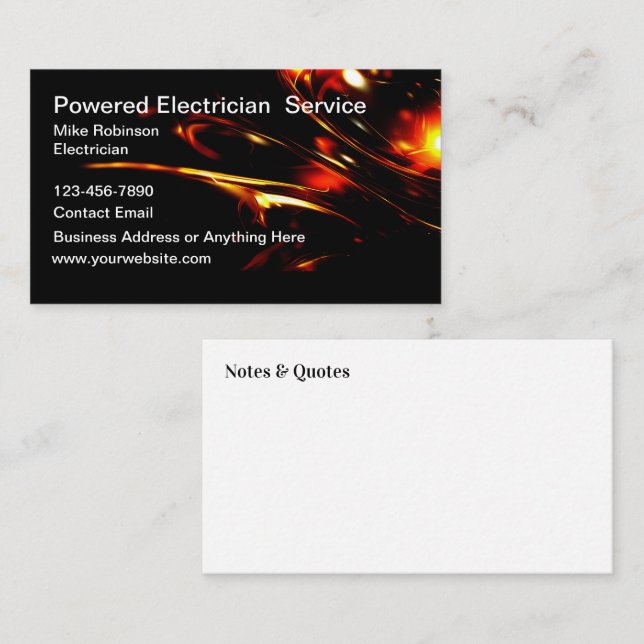 Cartes de visite d'électriciens modernes et unique (Devant / Derrière)