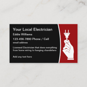 Cartes de visite d'électriciens sous licence local