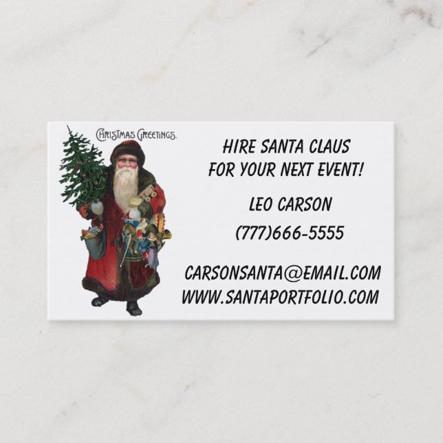 Cartes de visite démodés du père noël pour Père (Devant)