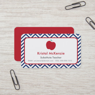 Cartes de visite d'enseignants de Red Apple et Nav