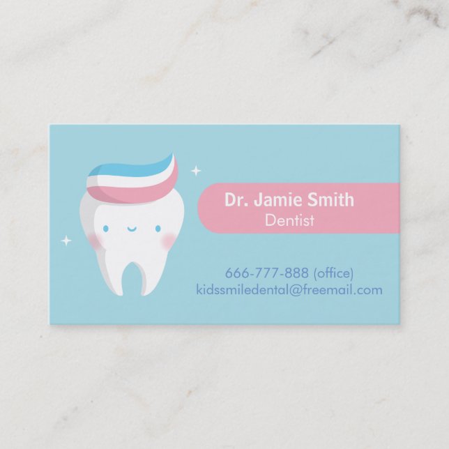 Cartes de visite dentaires pour dentifrice pour de (Devant)